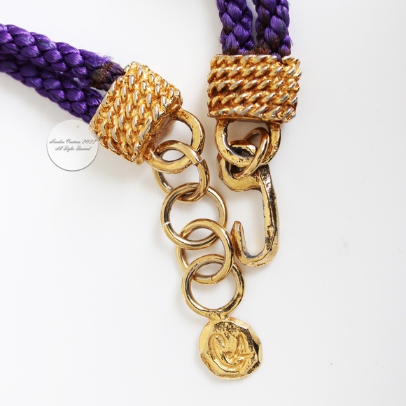 Christian Lacroix Statement Necklace Large Heart Pendant Glass Cabochons Vintage - Picture 11 of 12